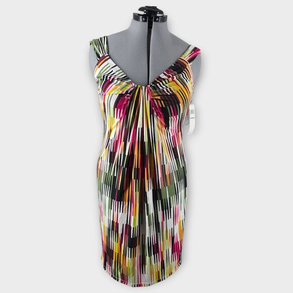 London Times Dresses & Skirts - London Times Dress Women's 12  Abstract Geo Pattern Sleeveless Stretch Midi  NWT